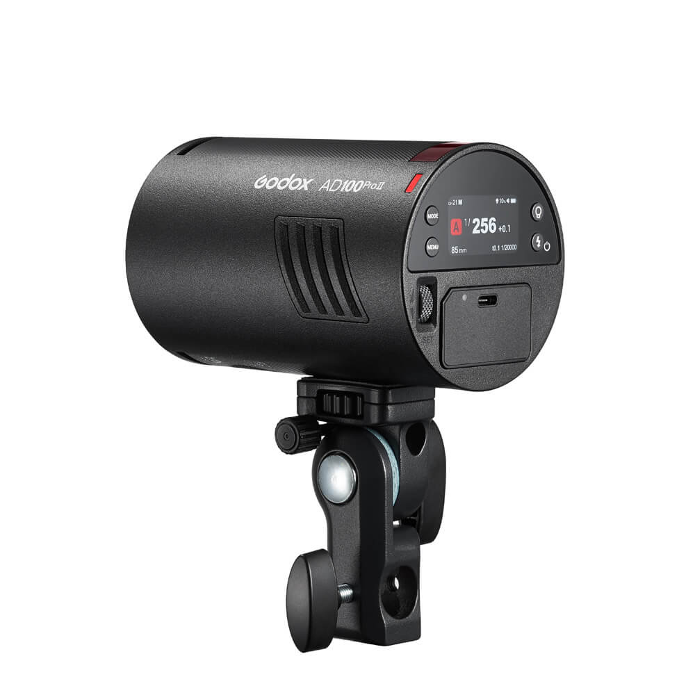 flash Godox AD100Pro II vista trasera Godox AD100Pro II flash portátil profesional de 100 Ws con pantalla a color