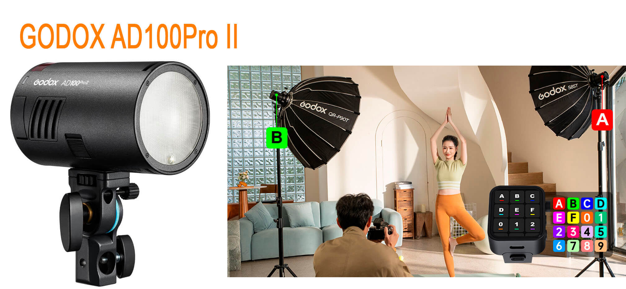 Godox AD100Pro II – Flash portátil 100 Ws con TTL y control inalámbrico