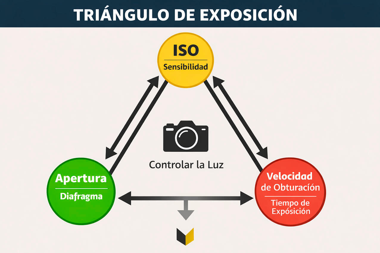 Relación entre ISO, apertura y velocidad en el triángulo de exposición
