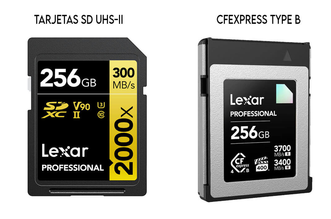 Comparativa entre tarjeta SD UHS-II y tarjeta CFexpress Type B para Canon EOS R5 Mark II