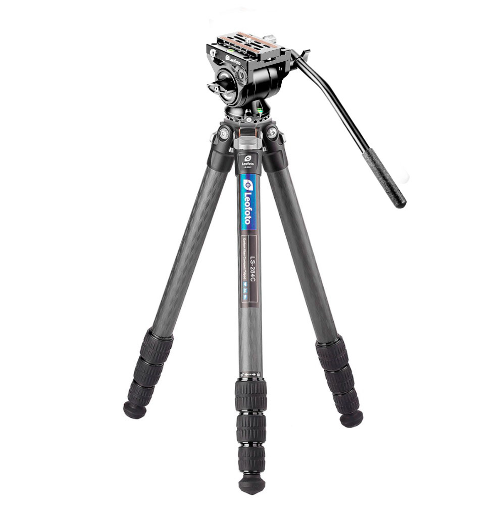 Leofoto LS-284C + BV-5 | Trípode de carbono con rótula de vídeo para observación