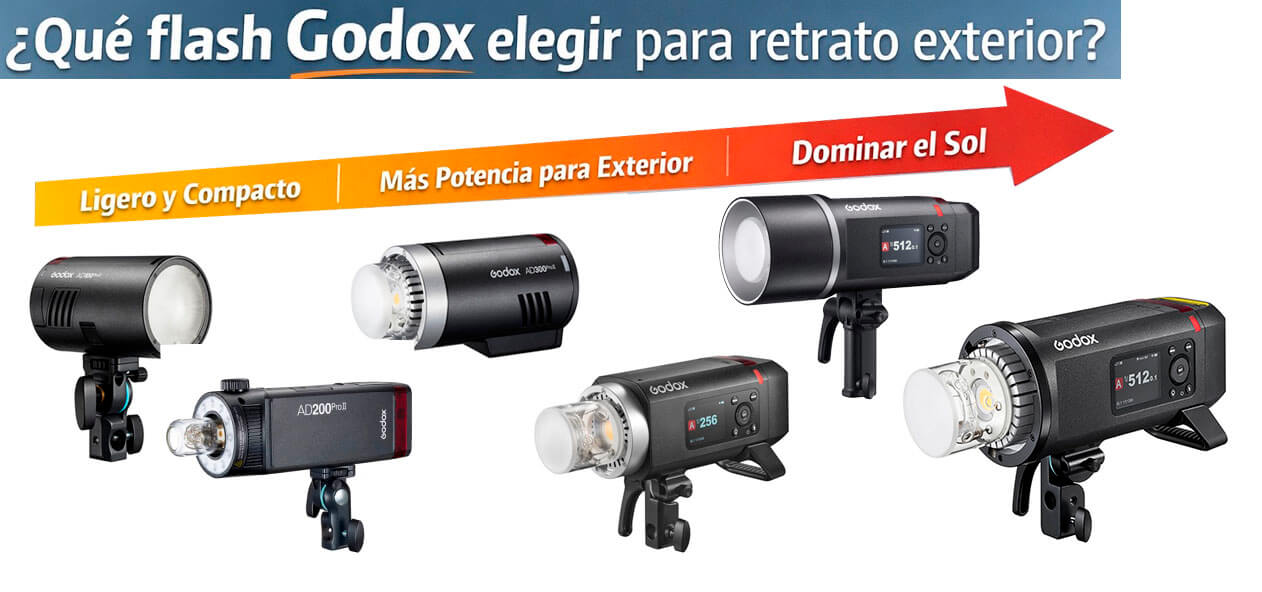 qué flash Godox elegir para retrato exterior