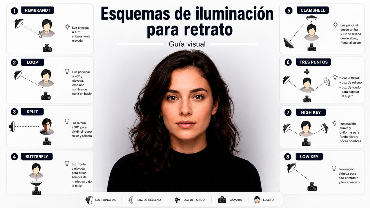 Esquemas de iluminación para retratos