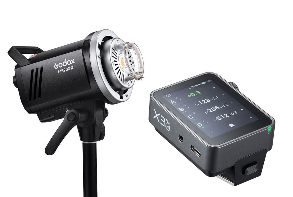 Flash de estudio Godox MS200V con X3 Pro-N Nikon