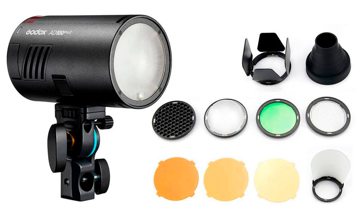 Kit flash Godox AD100Pro II y modificadores de luz AK-R1