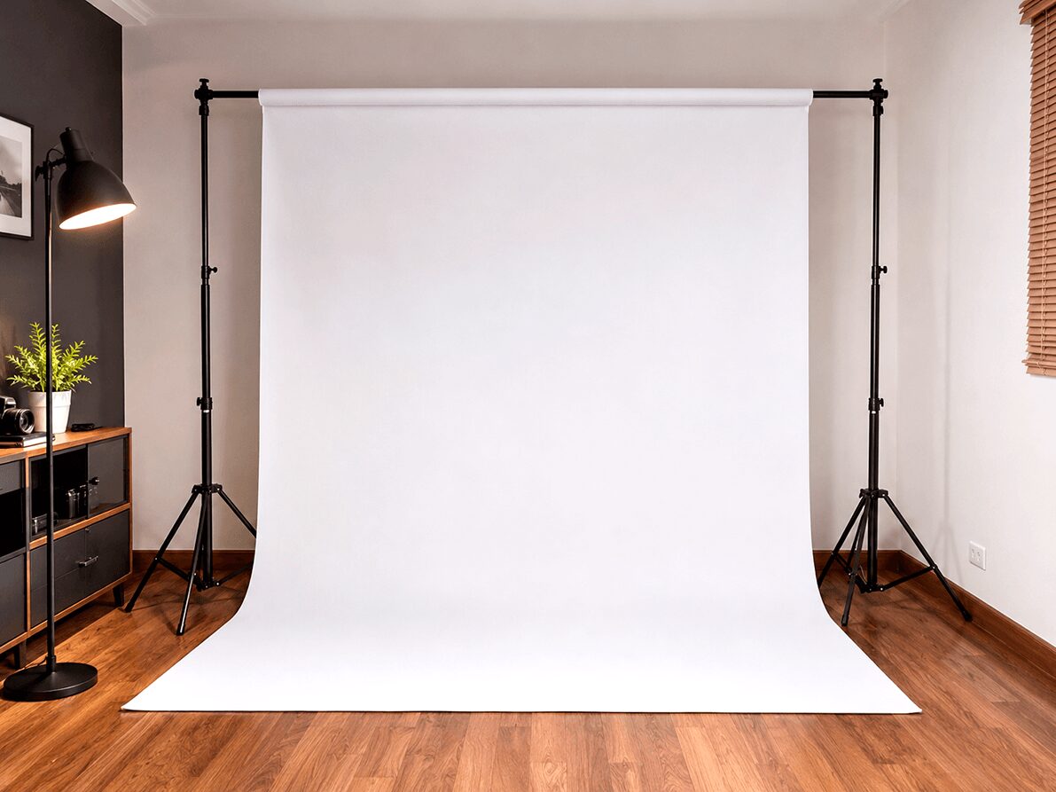 fondo para grabar vídeos en casa con soporte y pies de estudio