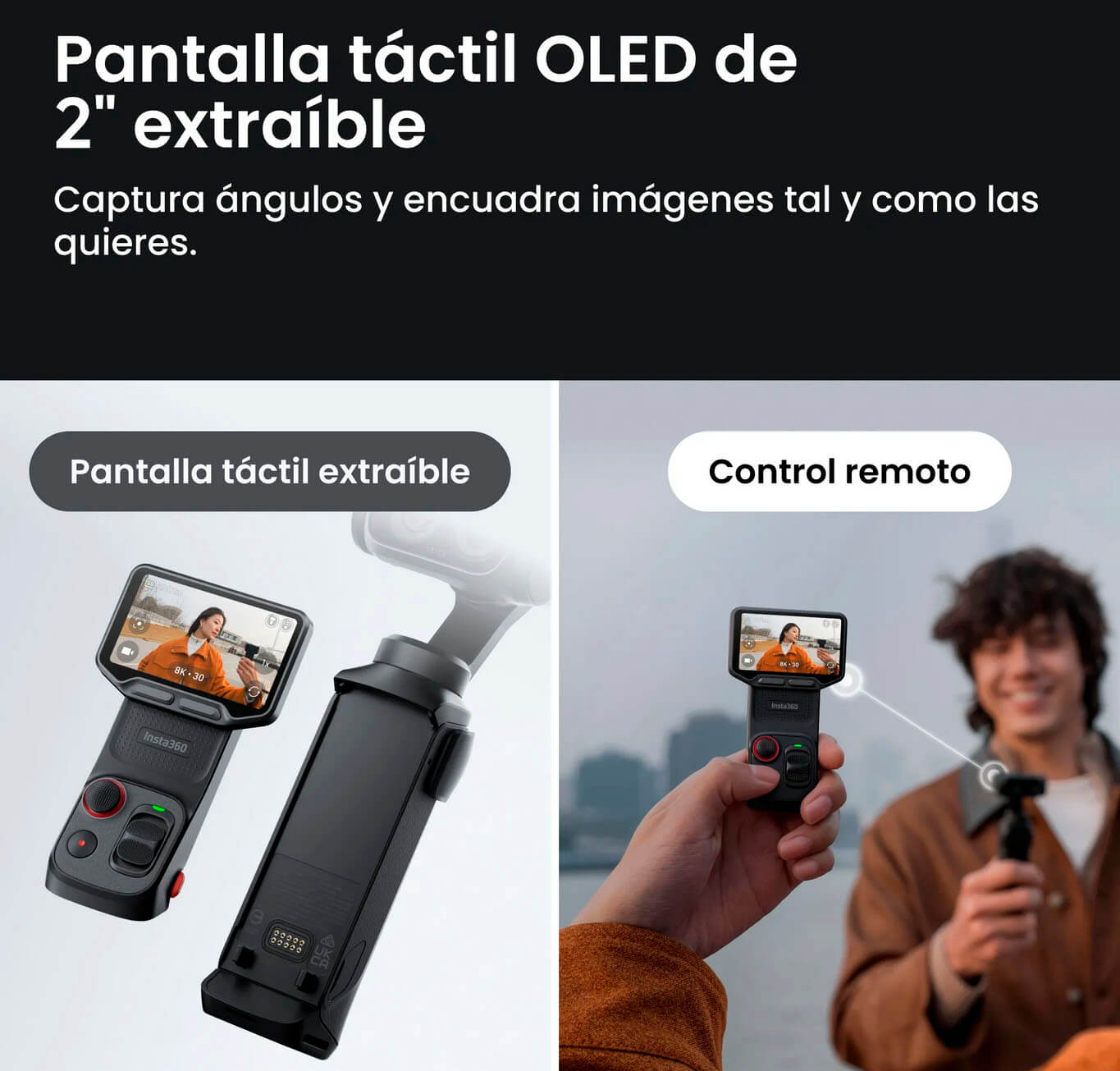 Insta360 Luna Ultra con pantalla OLED desmontable para control remoto