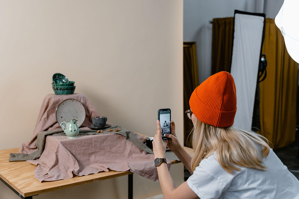 Foco LED con softbox para grabar vídeos profesionales con móvil