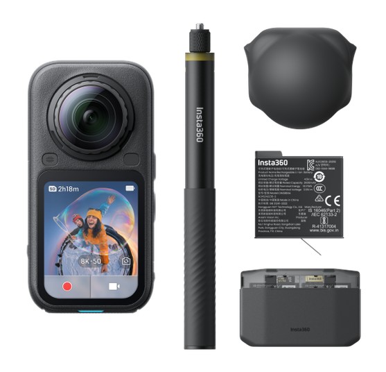 Insta360 X6 Essentials Bundle con batería extra Selfie Stick y Fast Charge Case