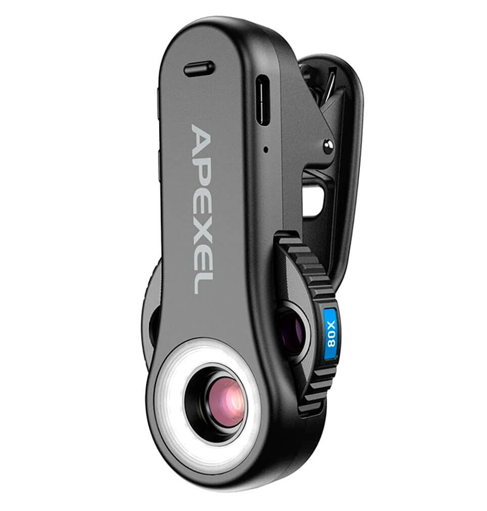 Apexel TriScope MS3L microscopio para smartphone 40X 80X 120X