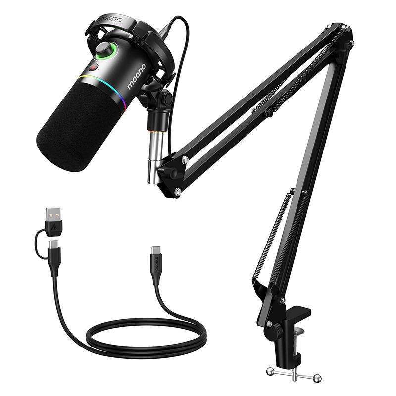 Maono PD200XS Micrófono dinámico USB-C/XLR con RGB y brazo articulado negro Maono PD200XS Micrófono dinámico USB-C/XLR con RGB y brazo articulado negro