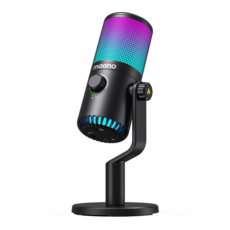 Maono DM30RGB Micrófono de condensador USB con iluminación RGB negro
