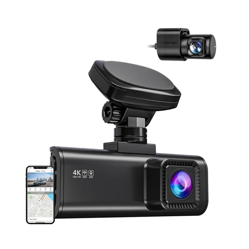 REDTIGER F7N Pro Dashcam 4K con cámara trasera 1080p, Wi-Fi 6 y GPS
