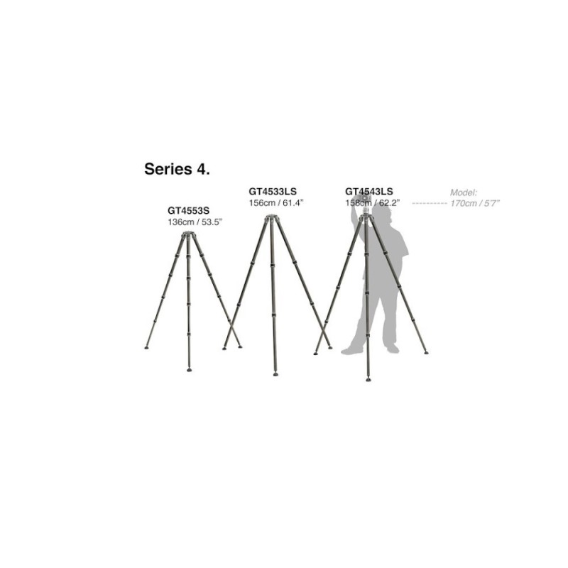 Trípode Gitzo Systematic Serie 4 GT4533LS largo de carbono 3 secciones Trípode Gitzo Systematic Serie 4 GT4533LS largo de carbono 3 secciones