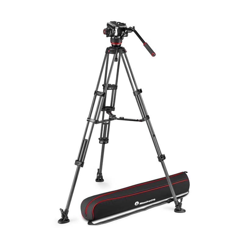Manfrotto Kit vídeo con trípode carbono Twin + rótula 504X y estabilizador a media altura